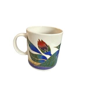 Laurel Burch Coffee Mug, Wild Hibiscus,. Floral w/Gold Accents, Hand Wash